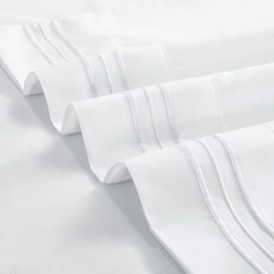 Billigste Bettwäsche 200TC 100% Polyester Mikrofiber Drei Linien Stickerei Set von Xinpai