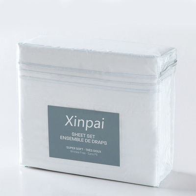 Billigste Bettwäsche 200TC 100% Polyester Mikrofiber Drei Linien Stickerei Set von Xinpai