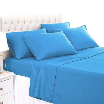 100% Polyester Massivmikrofiber Stoff Bettwäsche Set 4 oder 6 Stück Flachbettwäsche