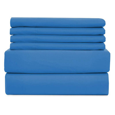 100% Polyester Massivmikrofiber Stoff Bettwäsche Set 4 oder 6 Stück Flachbettwäsche
