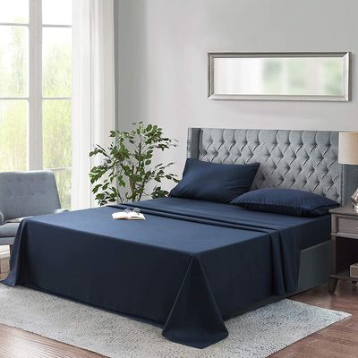 200TC Drei-Zeilen-Embroiderie Luxus-Hotel-Blatt-Set mit 100% Polyester Mikrofiber