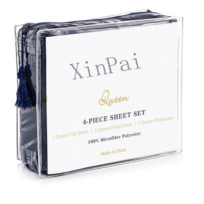 200TC Drei-Zeilen-Embroiderie Luxus-Hotel-Blatt-Set mit 100% Polyester Mikrofiber