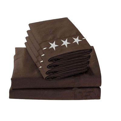 Western Peak 6 Stück Stickerei Star Sheet Set Waschmaschine Waschen 100% Polyester