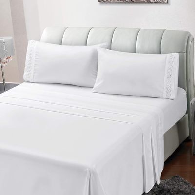 Solid Soft Brushed Microfiber Luxus Stickwerk Set 3/4 Stück individuell angepasst