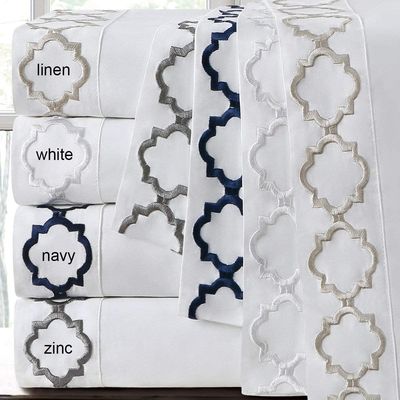 All-Season Flatbed Sheet ägyptische Luxus-Bekleidung Set mit schönen Seil Stickerei 4 Stück Set