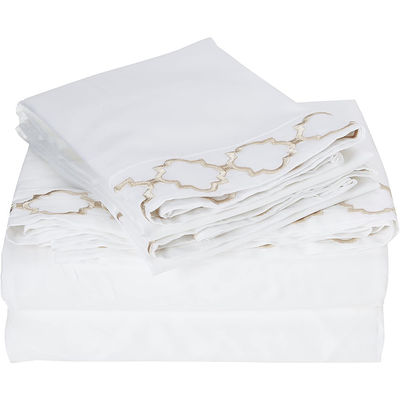 All-Season Flatbed Sheet ägyptische Luxus-Bekleidung Set mit schönen Seil Stickerei 4 Stück Set