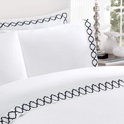 All-Season Flatbed Sheet ägyptische Luxus-Bekleidung Set mit schönen Seil Stickerei 4 Stück Set