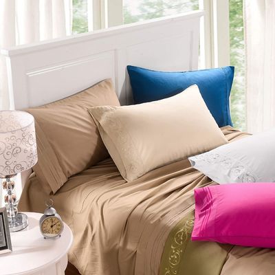 Keine Füllung Elegante und moderne Blume Broderierte Blätter Set 4 Stück 100% Polyester