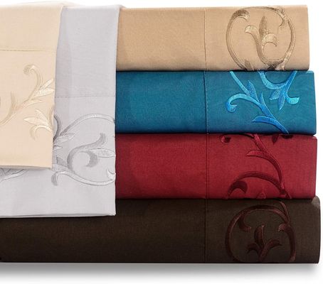 Keine Füllung Elegante und moderne Blume Broderierte Blätter Set 4 Stück 100% Polyester