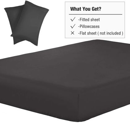 133 * 60 Stoffdichte 3 Stück Fitted Sheet Set für 20 "Tiefe Matratzen 2 Kissenbezüge