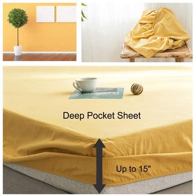 Billigste Gewebte Fitted Sheet für Matratze 8 oder 14 Zoll 4 Way Stretch Mikrofiber 75gm