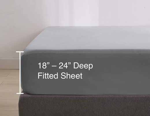 Maßgeschneidert JA 100% Polyester Mikrofaser Fitted Sheet Voll elastisch rund um Extra tiefe Tasche Allzeit