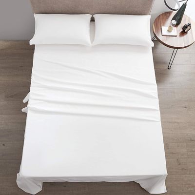4 Stück 100% Baumwolle Luxus weich atmungsaktiv Tiefe Tasche Bettwäsche Set mit tragbaren
