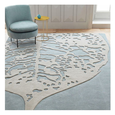Seeland-Wolle und Seiden-Schnitt Pile Hand Tufted Teppich Alle Jahreszeiten handgefertigter Teppich für Wohnzimmer