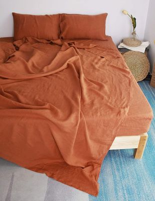 Schöpfen Sie ein gemütliches Schlafzimmer mit unserem 100%-Französisch-Leinen-Set für die ganze Saison