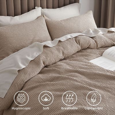 Fügen Sie Ihrem Schlafzimmer einen Hauch Luxus hinzu mit einem 100% Baumwolle Waffel Weave Duvet Cover Set