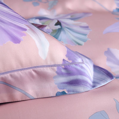 Custom Flower Design Waschbar 60er Jahre 100% Lyocell Satin Bettwäsche Set für Schlafzimmer Klasse A