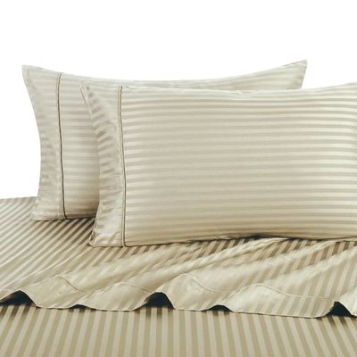 Fadenzahl 300tc 100% Baumwolle Streifen Satin Bettwäsche Set für Luxus 5-Sterne Hotel