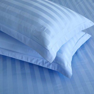 Blau-weiß gestreifte Bettwäsche aus 100% Baumwolle