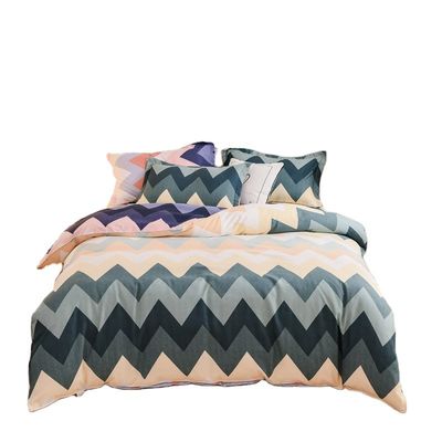 Weiß 4 Stück 100% Baumwolle Quilt Bettwäsche Set angepasste Farbe Bettdecken Bettwäsche Set