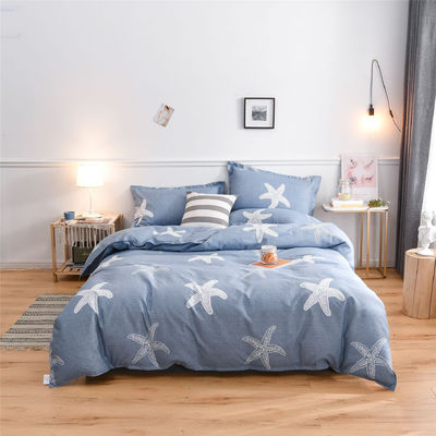 Weiß 4 Stück 100% Baumwolle Quilt Bettwäsche Set angepasste Farbe Bettdecken Bettwäsche Set