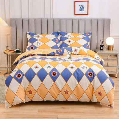 Weiß 4 Stück 100% Baumwolle Quilt Bettwäsche Set angepasste Farbe Bettdecken Bettwäsche Set