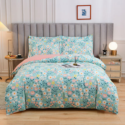 Weiß 4 Stück 100% Baumwolle Quilt Bettwäsche Set angepasste Farbe Bettdecken Bettwäsche Set