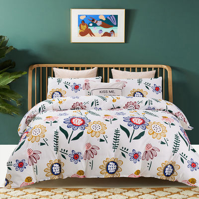 Weiß 4 Stück 100% Baumwolle Quilt Bettwäsche Set angepasste Farbe Bettdecken Bettwäsche Set