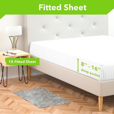 500 Garnzahlen 100% Baumwolle Fitted Sheet Satin Weave Damaskus gestreiftes Schlafzimmer Notwendig
