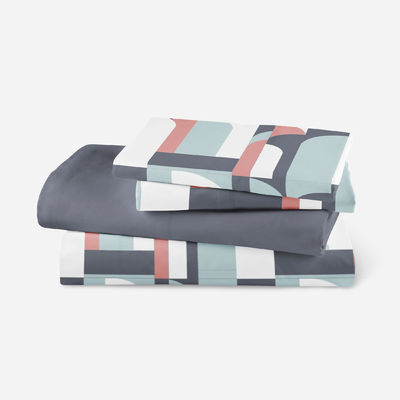 Home Textil Flachblech Geometrisch gedruckte Bettdecke Weichblech 4 Stück Menge
