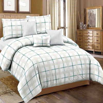 Gewässertes Garn gefärbt Plaid Streifen Bettwäsche Set Blatt Kissenbezug Sets ist angepasst Ja