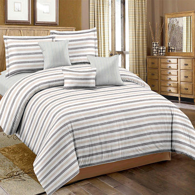 Gewässertes Garn gefärbt Plaid Streifen Bettwäsche Set Blatt Kissenbezug Sets ist angepasst Ja