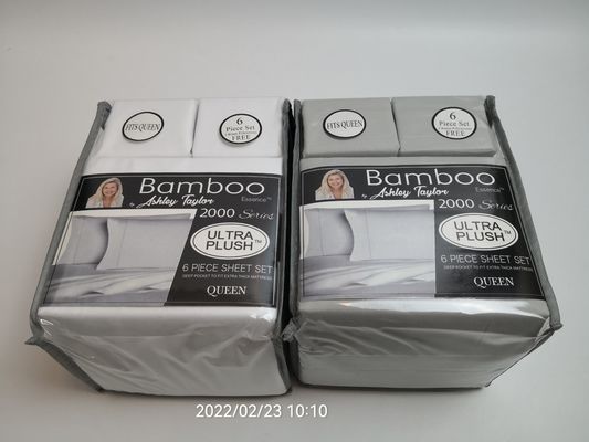 Moderne Art 2200 Fadenzählung Bambus Stoffblatt Set 6 Stück Set Blech Kissenbezug Sets