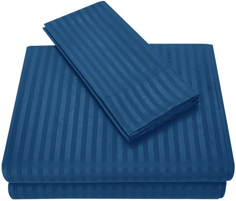 Satin Streifen 90GSM Mikrofiber Extra Weich Luxus Bettwäsche Set 3pcs 4pcs Navy Tiefe Tasche