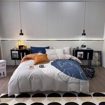 Hautfreundliche Aloe Baumwolle Vierteilige Bettdecke Bettwäsche mit 133x72 Dichte