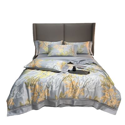 100%TENCEL 300TC 60S Stoffdichte Tencel Blumen Bettdecke Baumwolle Bettwäsche