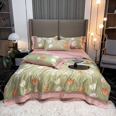 100%TENCEL 300TC 60S Stoffdichte Tencel Blumen Bettdecke Baumwolle Bettwäsche
