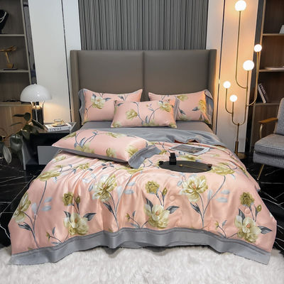 100%TENCEL 300TC 60S Stoffdichte Tencel Blumen Bettdecke Baumwolle Bettwäsche