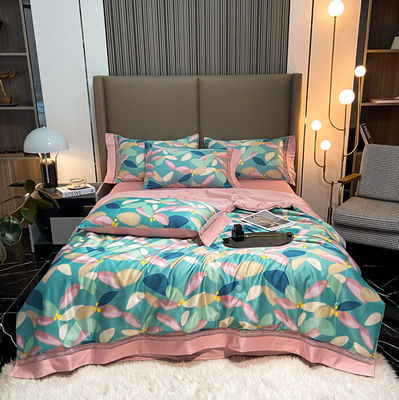 100%TENCEL 300TC 60S Stoffdichte Tencel Blumen Bettdecke Baumwolle Bettwäsche