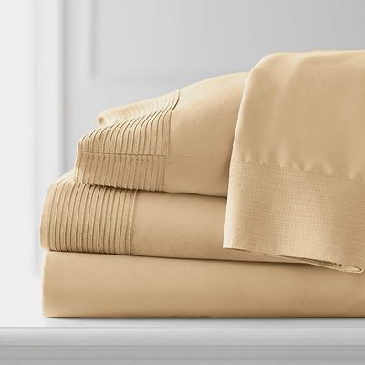 Minimalistische gefaltete Mikrofaser Polyester Baumwolle Hotel-Hausgewerbe Vierstück-Bettwäsche-Set