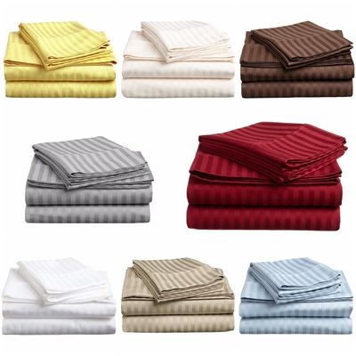 Einfacher Stil Vollpolyester gestreifter Vierteils-Set für Haushaltsgewebe