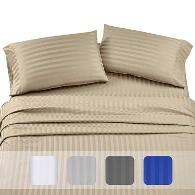 Einfacher Stil Vollpolyester gestreifter Vierteils-Set für Haushaltsgewebe