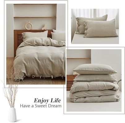 Feste Farbe 100% Leinen Decke Deckel Set 3pcs anpassbares Design